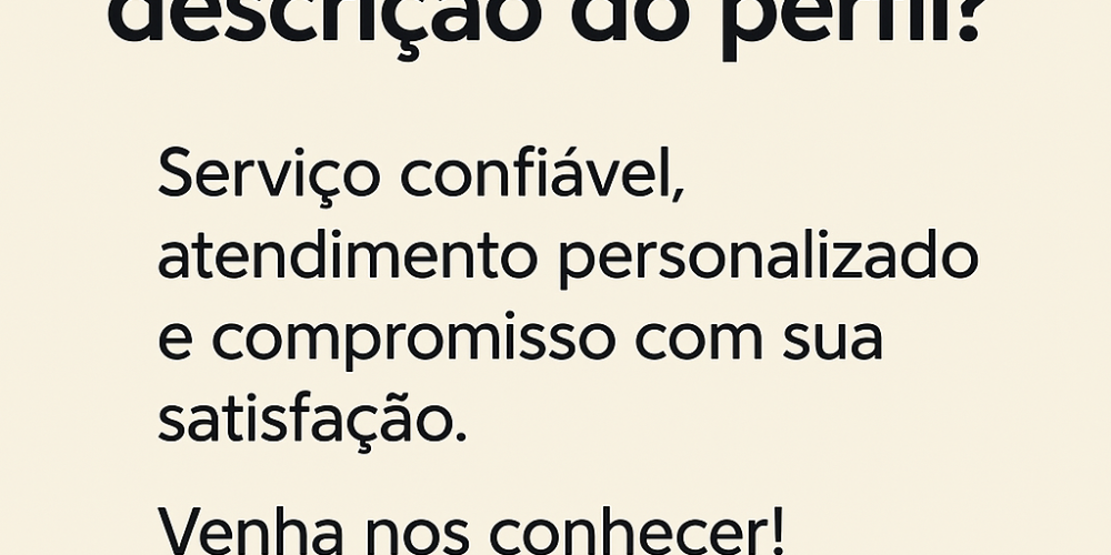 O que escrever na descrição do perfil?